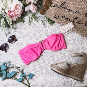 NWT Shoshanna Pink U-Wire Bandeau Bikini Top PS C
